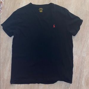 Black and red Ralph Lauren v neck t shirt